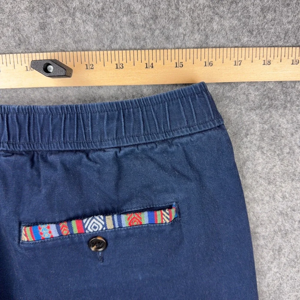 Wowie Jogger Pants Mens Large Navy Blue Tribal Aztec Trim Elastic Waist Boho